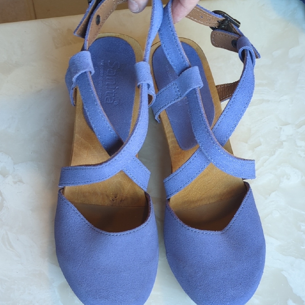 Sanita Lavender Suede Strappy Women's Sandals